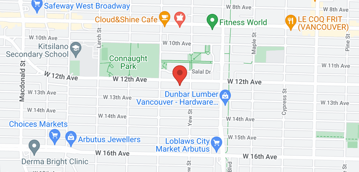 map of 403 2226 W 12TH AVENUE